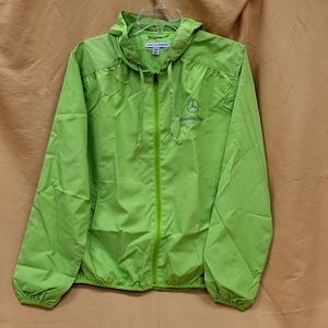 New Womens Mercedes-Benz Bright Green Light-Weight Zipper Hooded Jacket